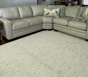 Living room area rug flooring | Battle Creek Tile & Mosaic